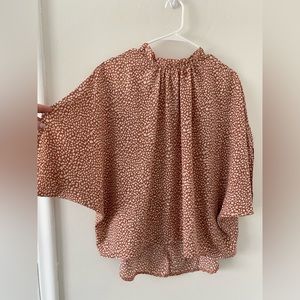 Pink specked batwing blouse